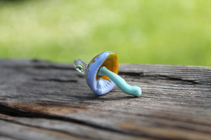 Twinkling Glass Mushroom Sprite - Handcrafted Miniature Toadstool
