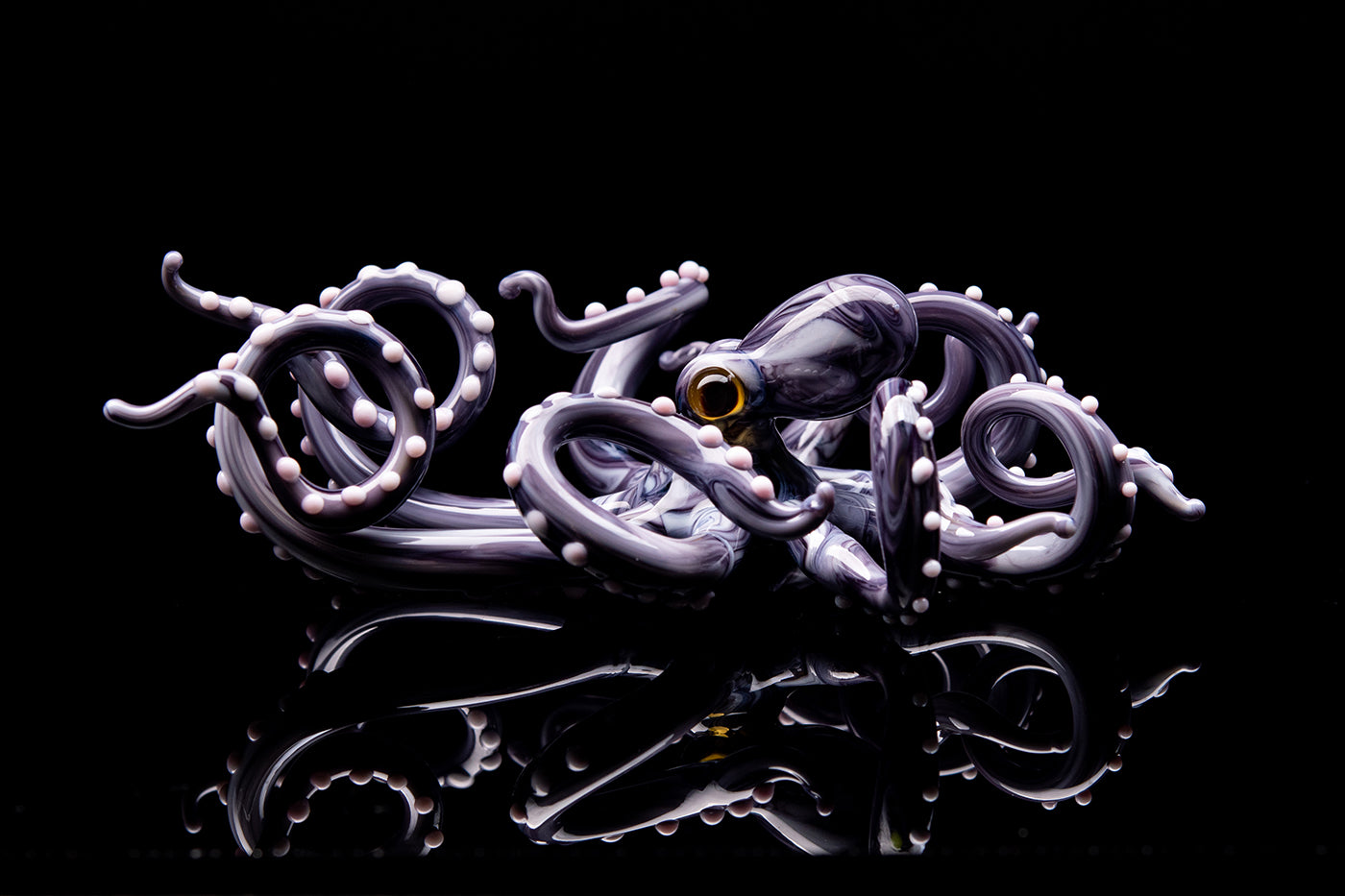 Purple Blown Glass Octopus glass figurine