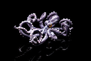 Purple Blown Glass Octopus glass figurine