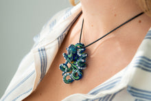 Load image into Gallery viewer, The Blue and Green Octopus pendant blown glass octopus necklace
