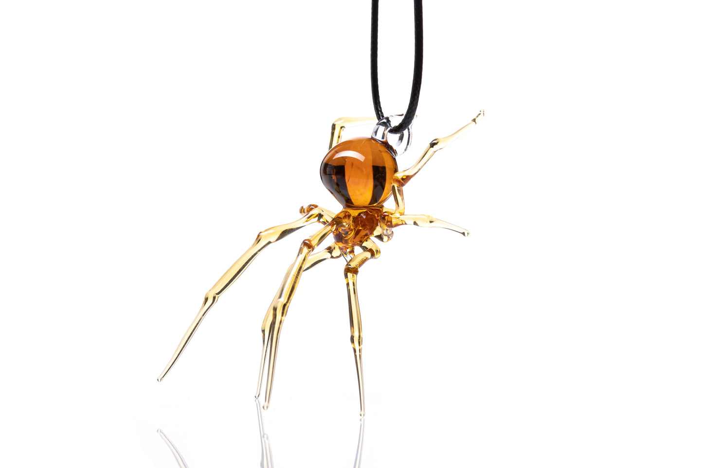 Glass Spider Pendant, Spider Necklace, Goth Necklace