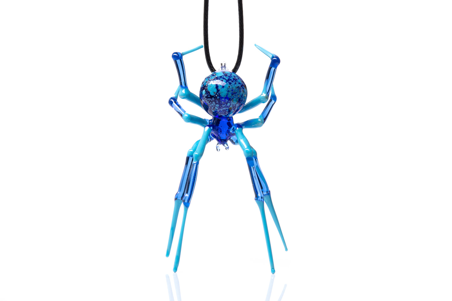 Hanging Spider, Hand blown glass Spider, Figurine Blown glass Spider