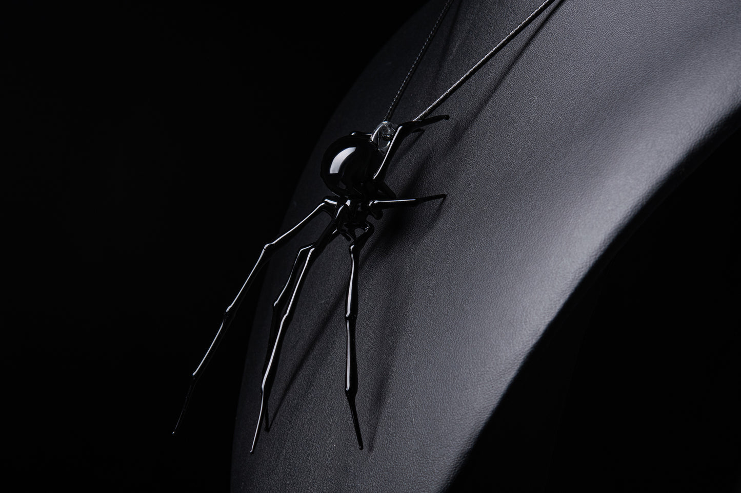 Spider Pendant, Glass Spider Necklace, Goth Necklace