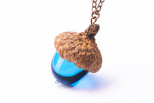 Load image into Gallery viewer, Peter Pan Kiss Necklace Glass Acorn
