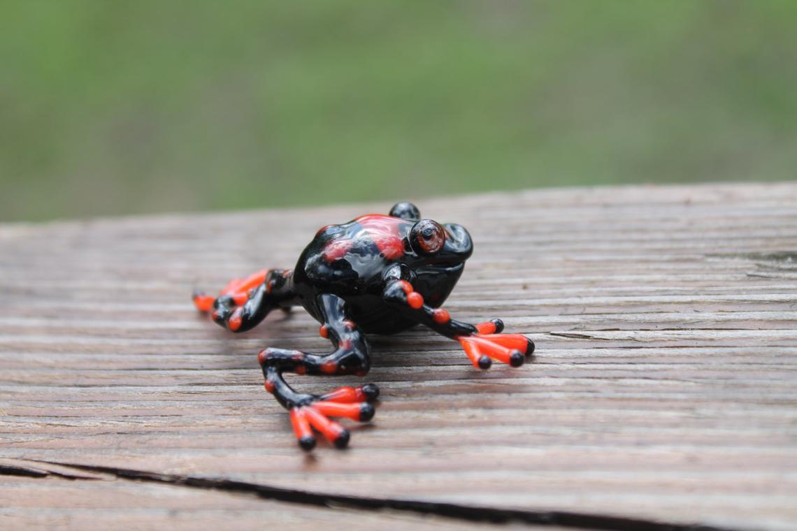 Blown Glass Frog Sculpture poison dart frog Figurine murano art collectible