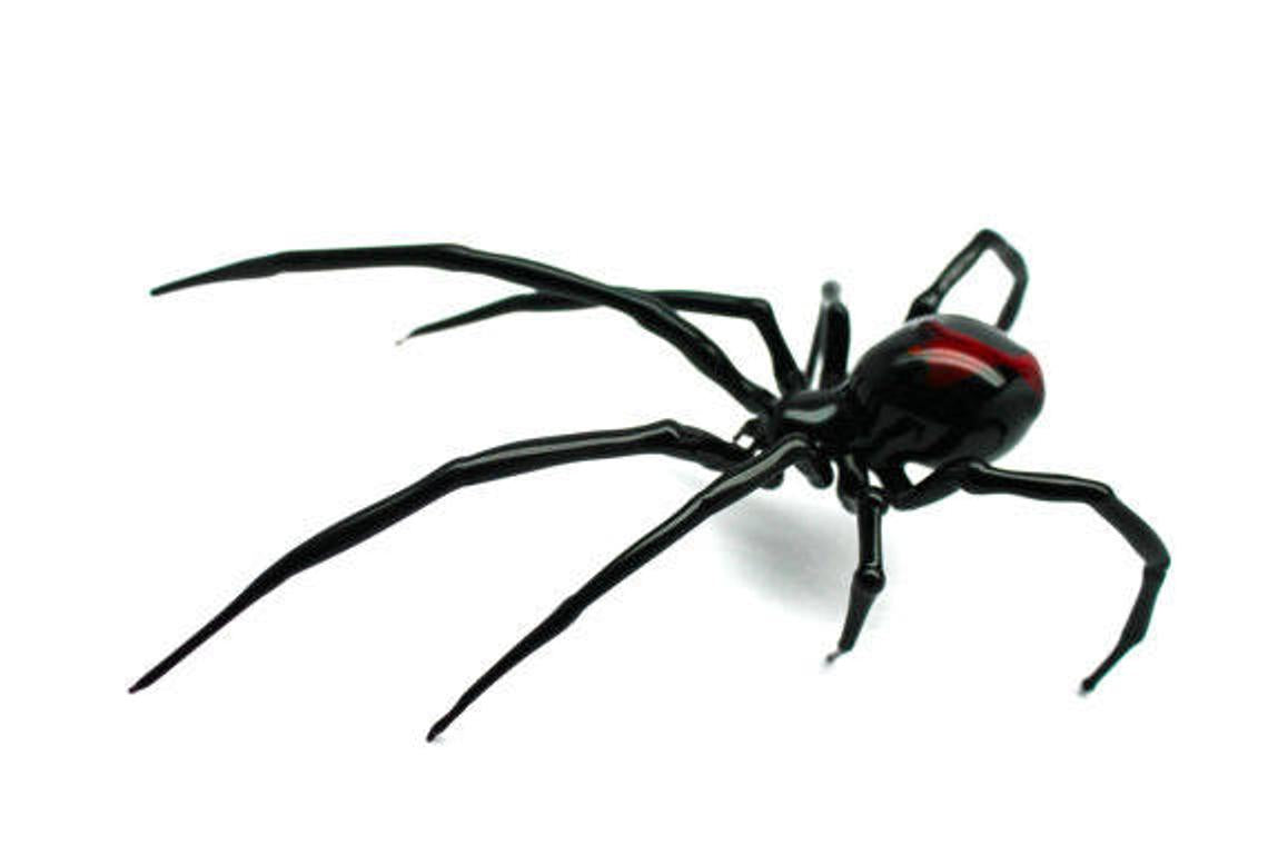 Bold Black And Red Glass Spider Sculpture – Collectible Decor