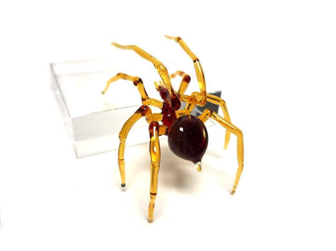 Black Glass Spider Pendant With Long Legs – Handmade Lampwork Art