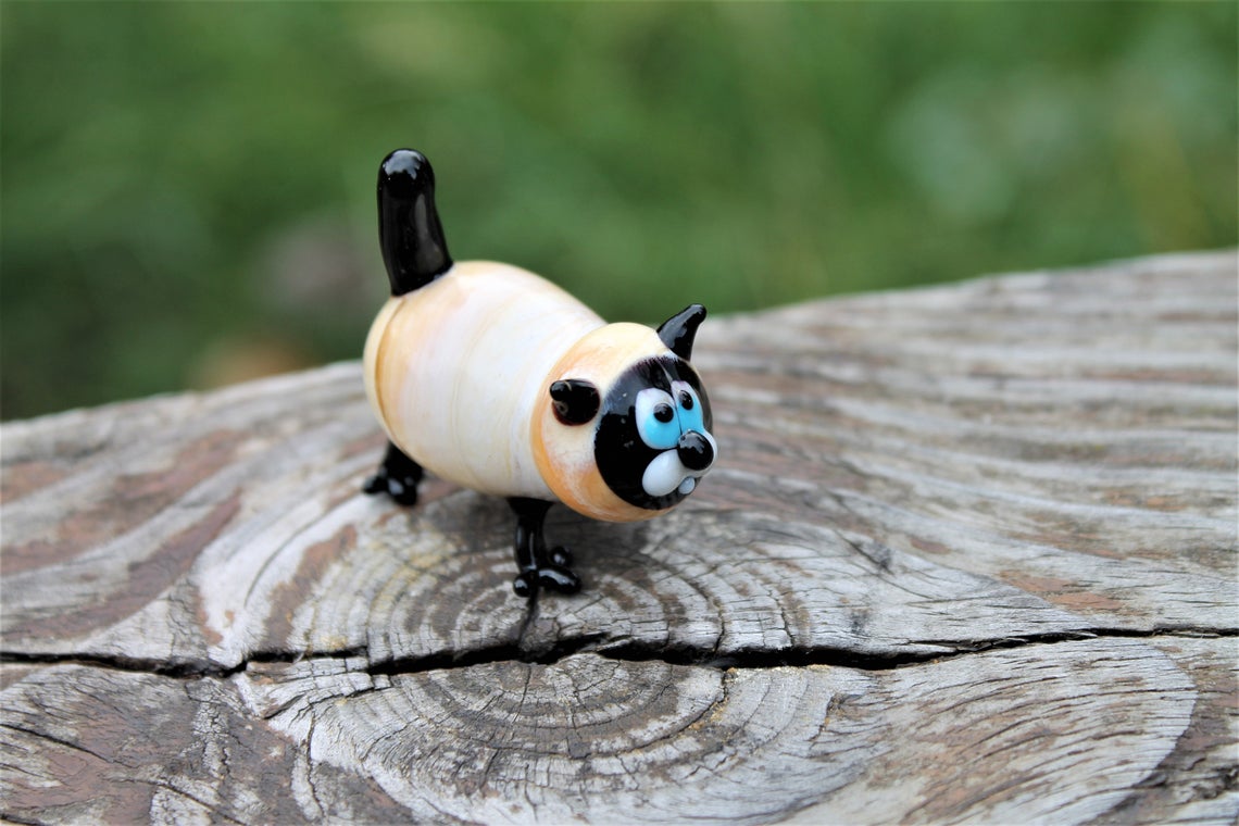 Blown Glass Cat Sculpture Animals Glass
