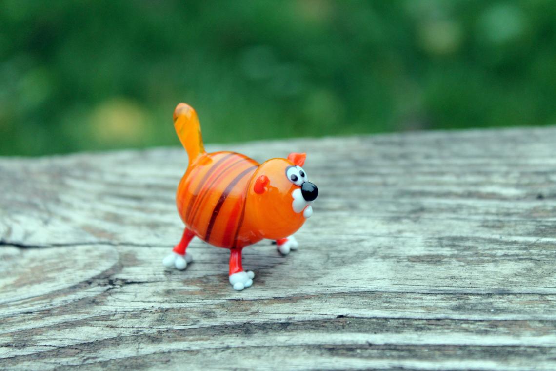 Blown Glass Cat Sculpture Animals Glass