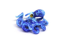 Load image into Gallery viewer, Blue Blown Glass Octopus glass figurine mini
