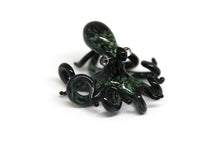 Load image into Gallery viewer, Black Deep Green  Blown Glass Octopus glass figurine mini
