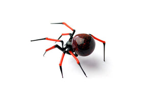 Art Glass  black Garden Spider Sculpture, Blown Glass Figurine Art Insect, Glass Spider Figurine  Blown Glass Spider Glass Spider Miniature