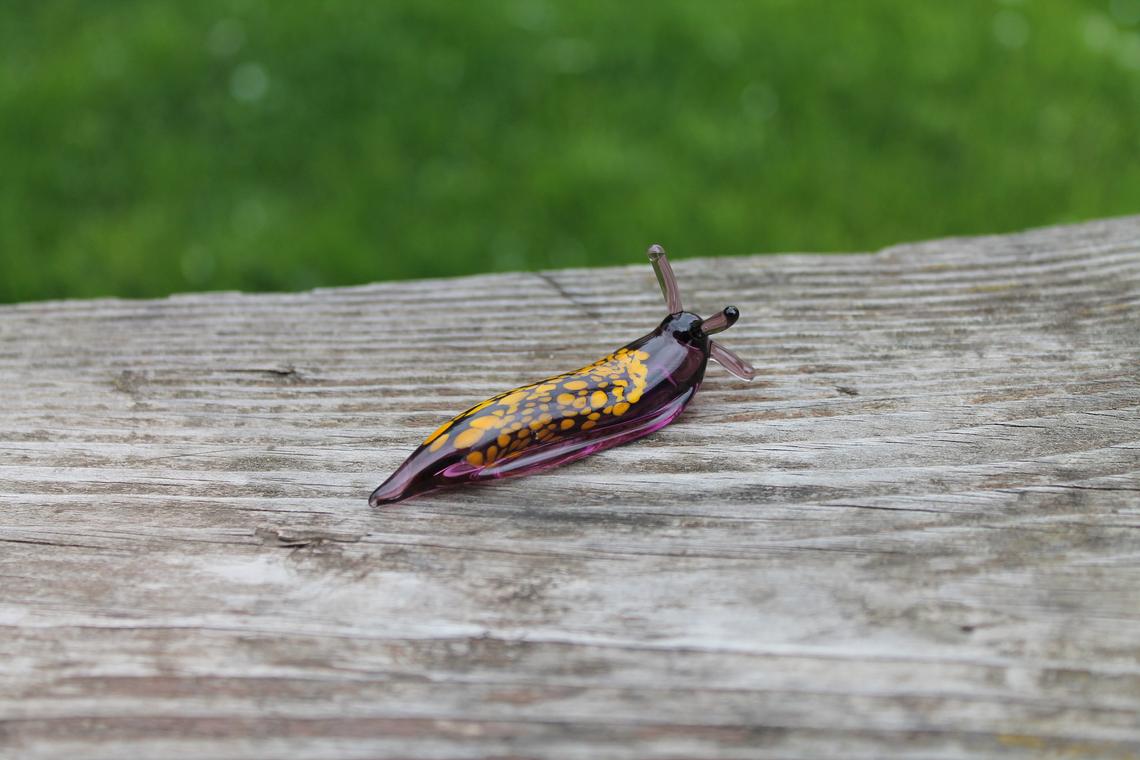 Garden Slug glass sculpture