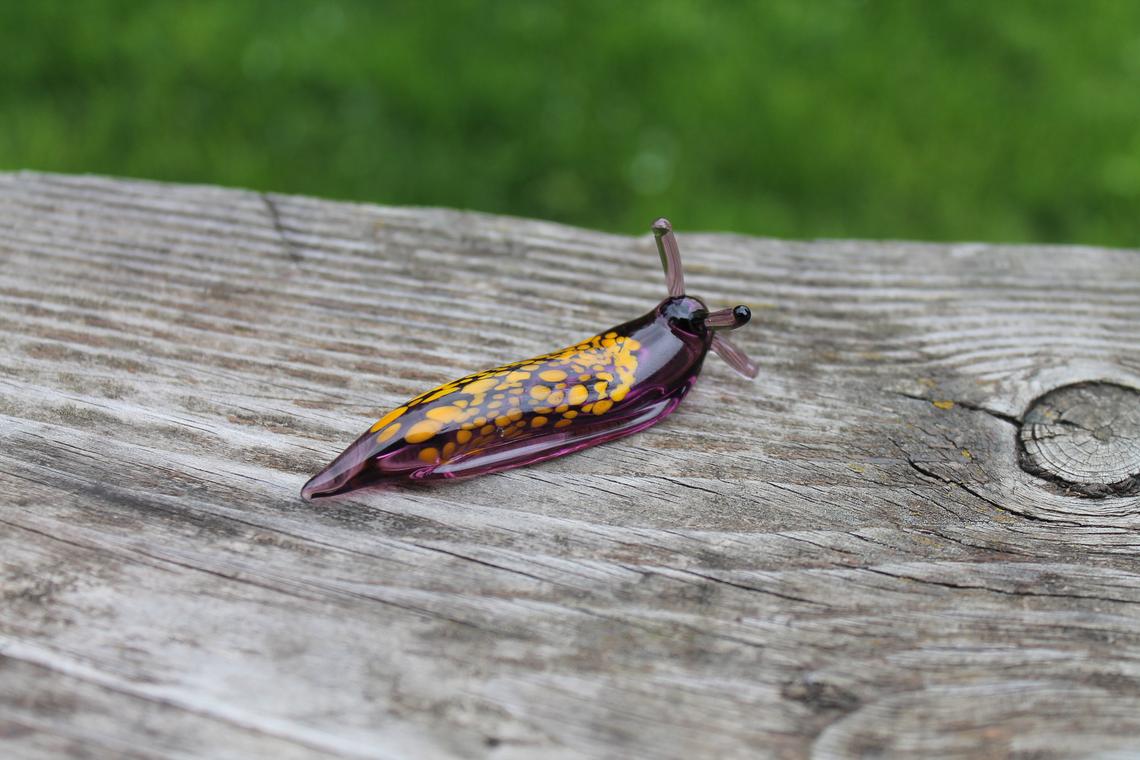 Garden Slug glass sculpture