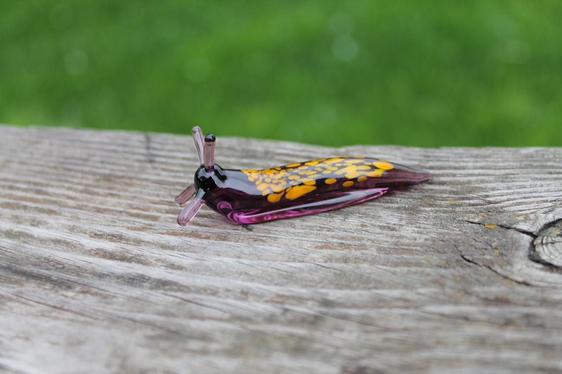 Garden Slug glass sculpture