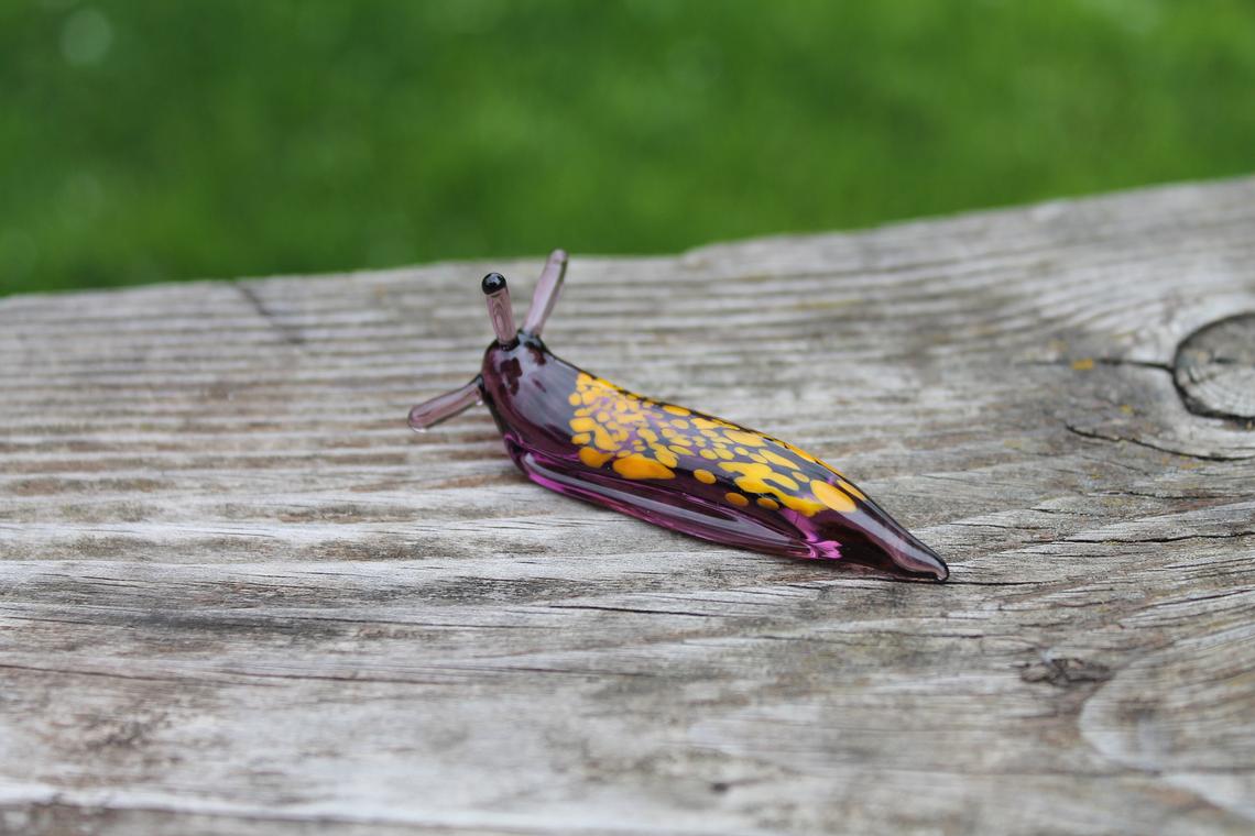 Garden Slug glass sculpture