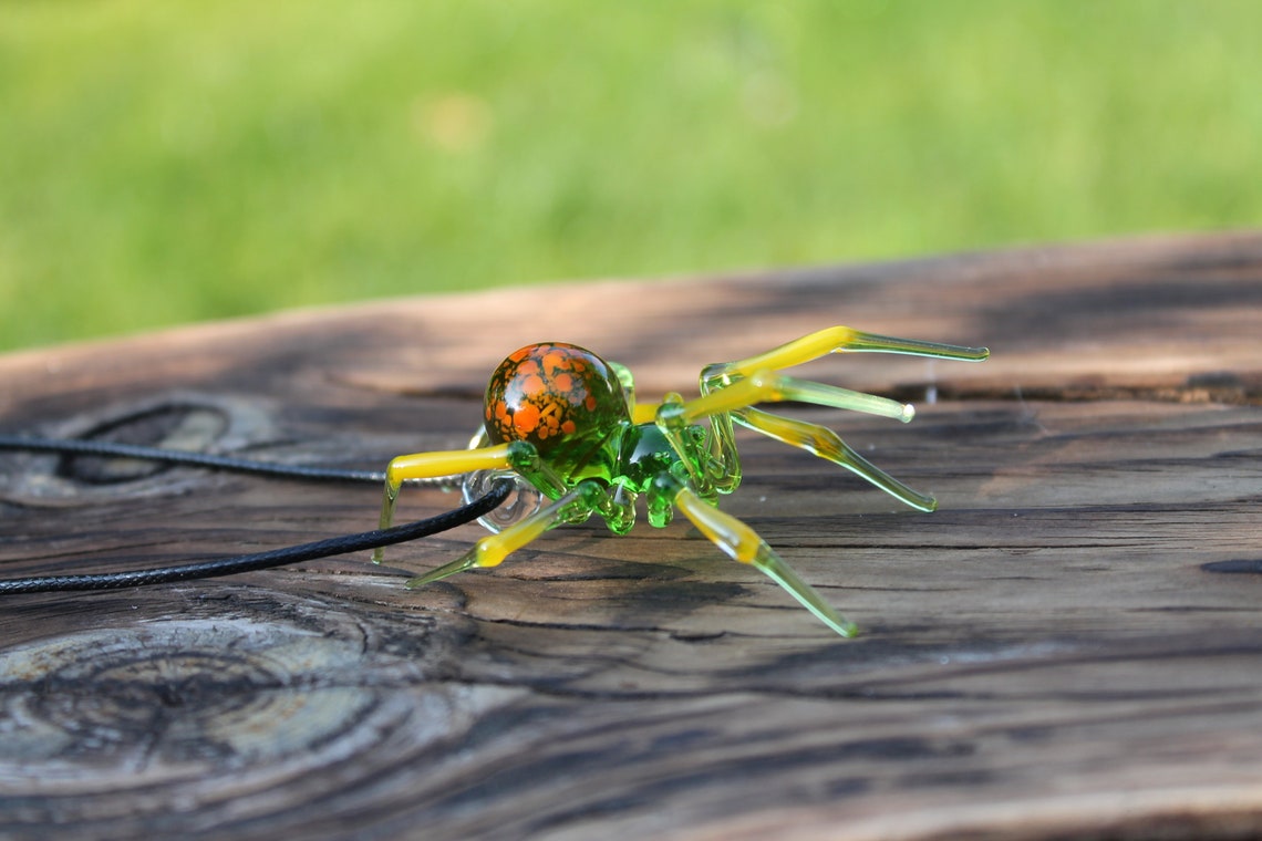 Glass Spider Pendant, Glass Spider Necklace