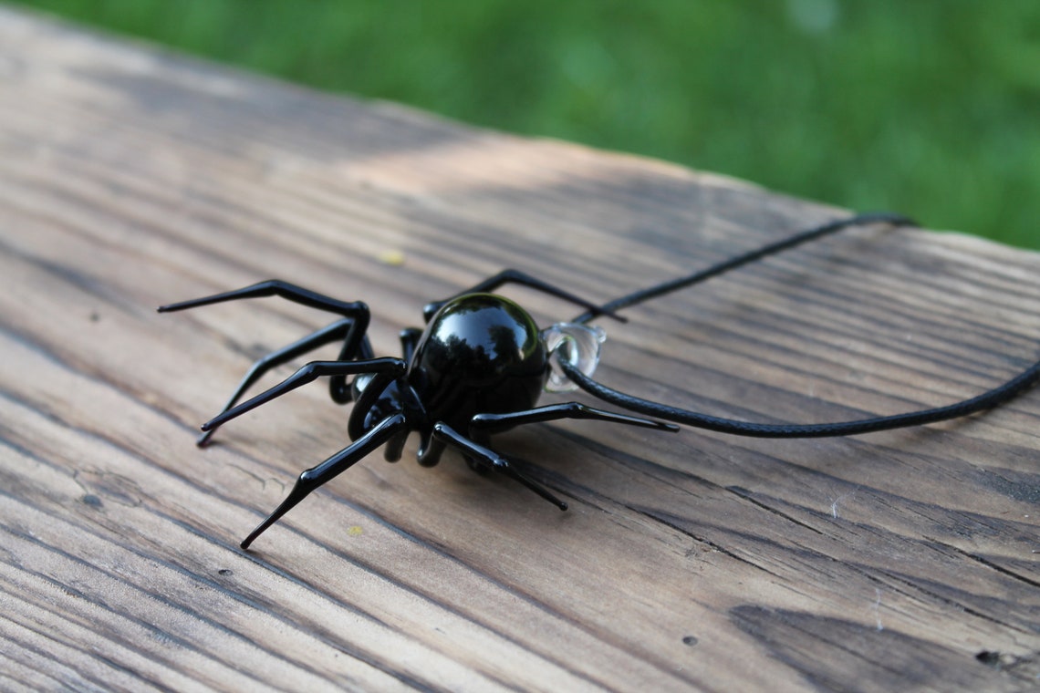 Glass Spider Pendant, Glass Spider Necklace