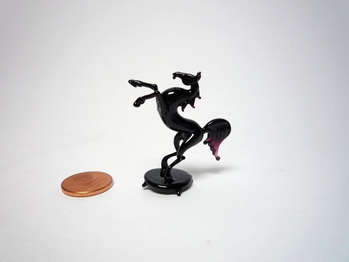 Glass Horse Figurine Hand-Blown Collectible Art Glass