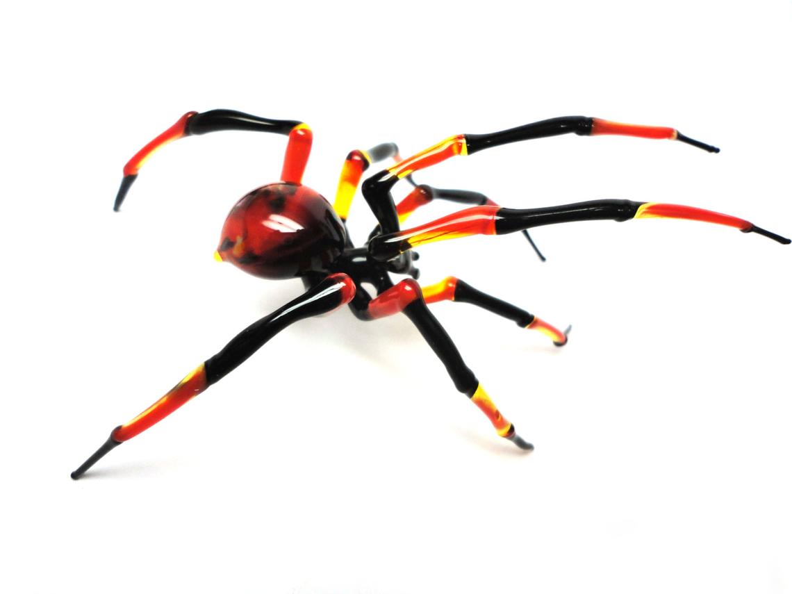 Art Glass Spider Figurine, Blown Glass Spider