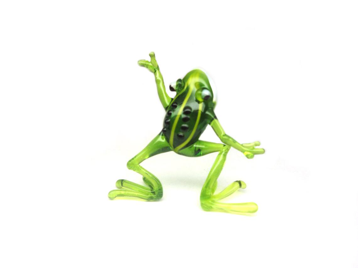 Callidryas tree frog Blown Glass Frog Sculpture poison dart frog lampwork boro toy Glass Frog Miniature Agalychnis callidryas