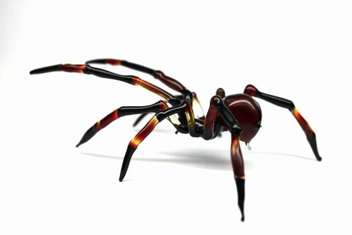 Large Red And Black Murano Glass Spider Figurine – Handmade