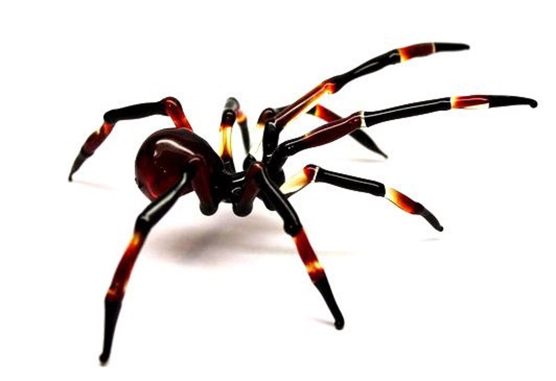 Large Red And Black Murano Glass Spider Figurine – Handmade