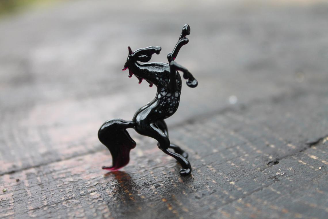 Glass Horse Figurine Hand-Blown Collectible Art Glass