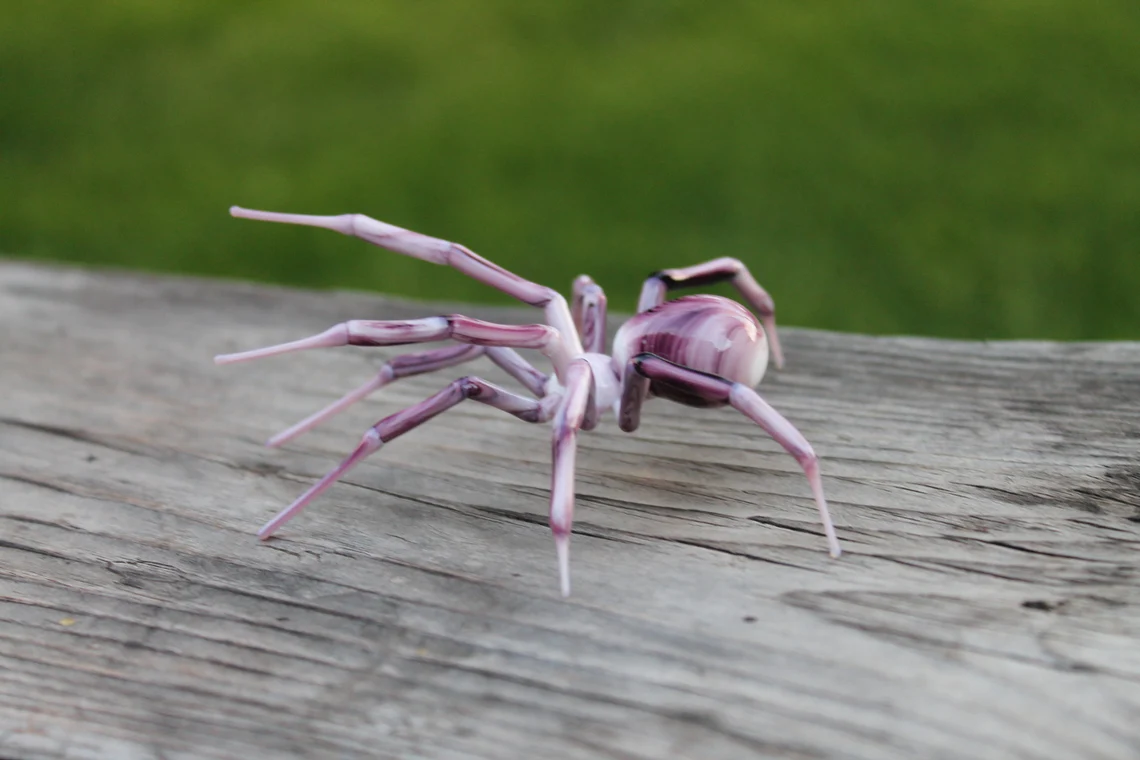 Spider Animals Glass, Art Glass, Blown Glass, Sculpture Made Of Glass, Black widow spider