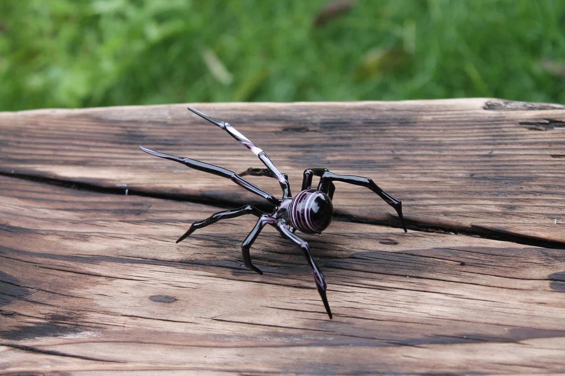 Spider Animals Glass, Art Glass, Blown Glass, Sculpture Made Of Glass, blown glass figurine