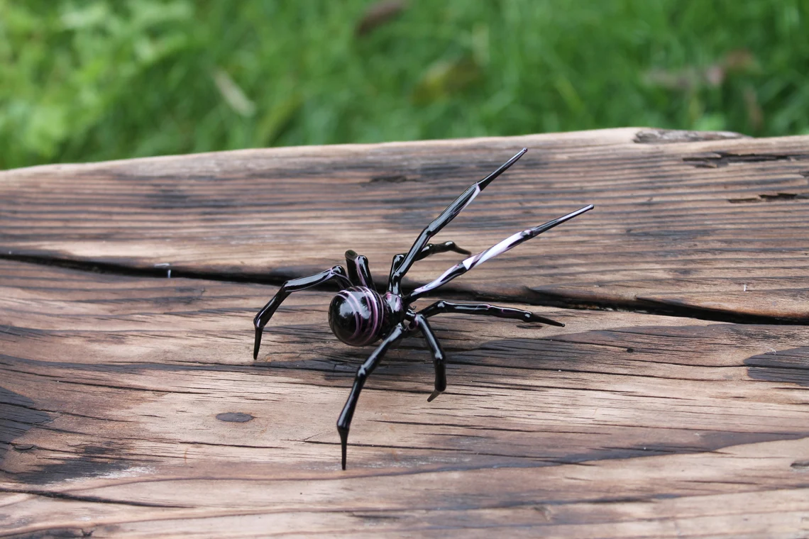 Spider Animals Glass, Art Glass, Blown Glass, Sculpture Made Of Glass, blown glass figurine