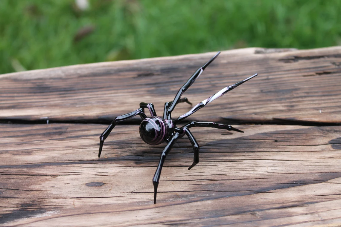 Spider Animals Glass, Art Glass, Blown Glass, Sculpture Made Of Glass, blown glass figurine