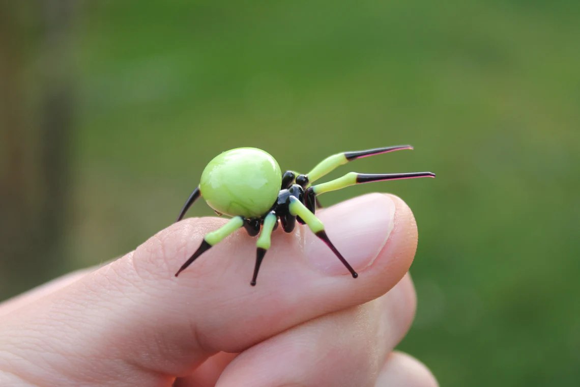 Spider Animals Glass, Art Glass, Blown Glass, Sculpture Made Of Glass, blown glass figurine