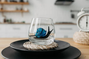 Handmade Craft Snail Art Glass Water Cup Gift Idea Gorgeous Detailed