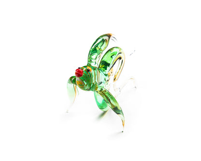 Uranium Glass Fish Figurine Glowing Vaseline Glass Angel UV Reactive Handmade Sculpture Collectible