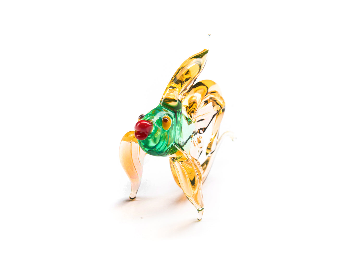 Uranium Glass Fish Figurine UV Reactive Glowing Art Collectible Handmade Glass Sculpture Decor Gift