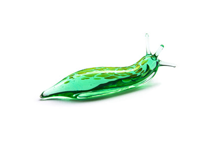 Uranium Glass Slug Figurine – Glowing UV Reactive Green Lampwork Snail | Handmade Borosilicate Art Collectible