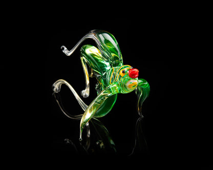 Uranium Glass Fish Figurine Glowing Vaseline Glass Angel UV Reactive Handmade Sculpture Collectible