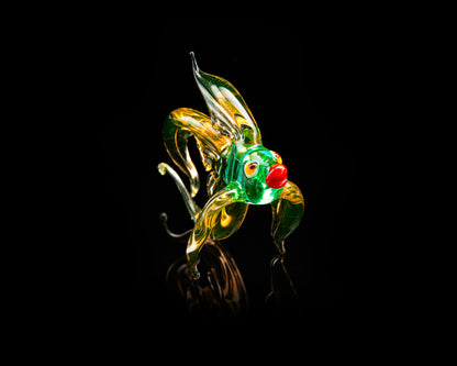 Uranium Glass Fish Figurine UV Reactive Glowing Art Collectible Handmade Glass Sculpture Decor Gift