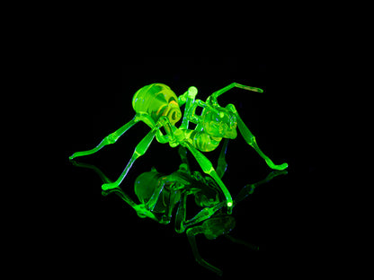 Glowing Glass Horse Figurine – Handmade Uranium Glass Animal, UV Reactive Collectible Art Sculpture