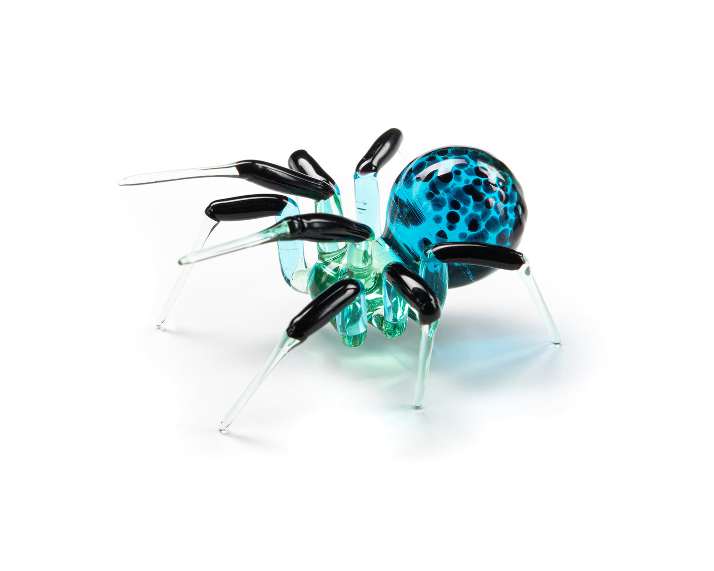 Uranium Glass Spider Figurine – Handmade Lampwork UV Reactive Sculpture