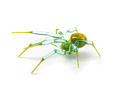 Handmade Uranium Glass Spider Figurine – Green Glowing UV Sculpture