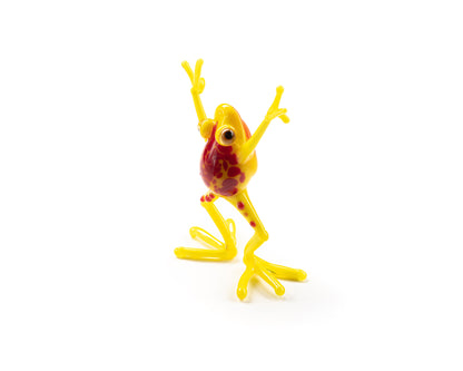 Handmade Uranium Glass Frog Figurine – UV Reactive Sculpture