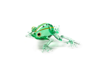 Uranium Glass Frog Figurine – Handmade Lampwork UV Reactive Art