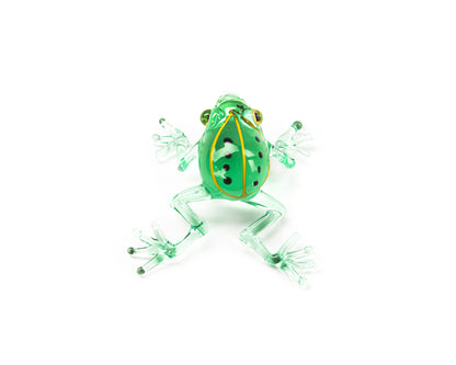Uranium Glass Frog Figurine – Handmade Lampwork UV Reactive Art