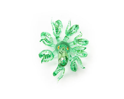 Green Uranium Glass Octopus Sculpture – Handmade Lampwork Collectible