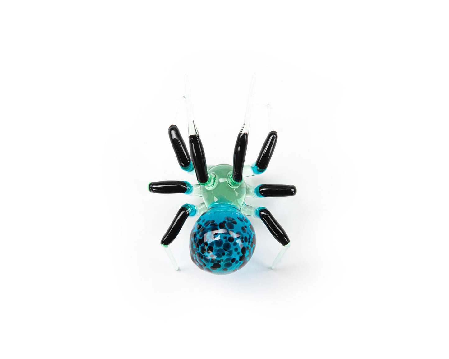 Uranium Glass Spider Figurine – Handmade Lampwork UV Reactive Sculpture