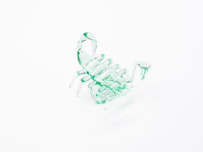 Glowing Uranium Glass Scorpion – Handmade Figurine, Miniature Neon Green Animal, UV Reactive Glass Art