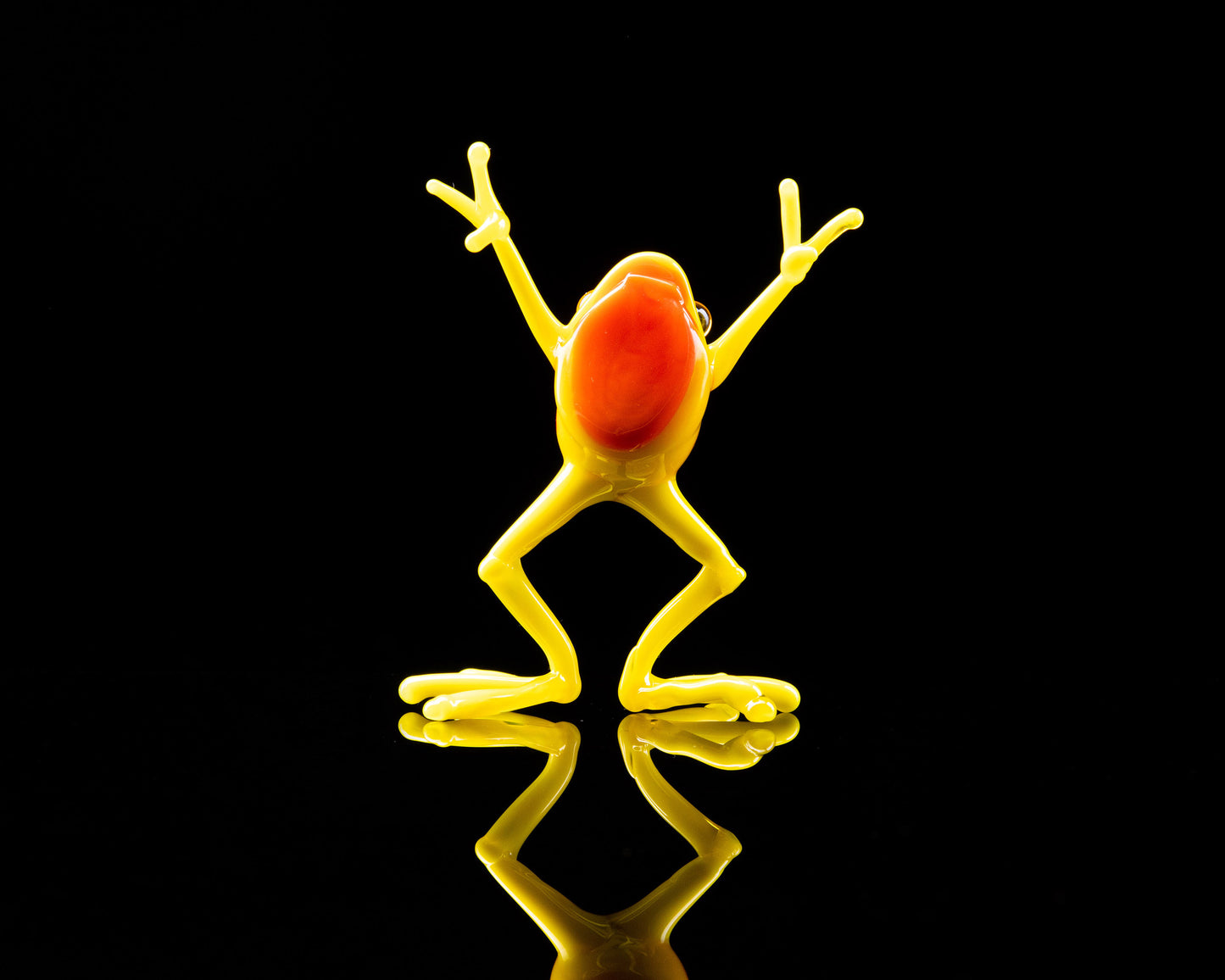 Handmade Uranium Glass Frog Figurine – UV Reactive Sculpture