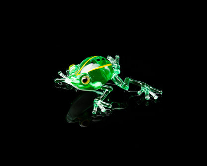 Uranium Glass Frog Figurine – Handmade Lampwork UV Reactive Art